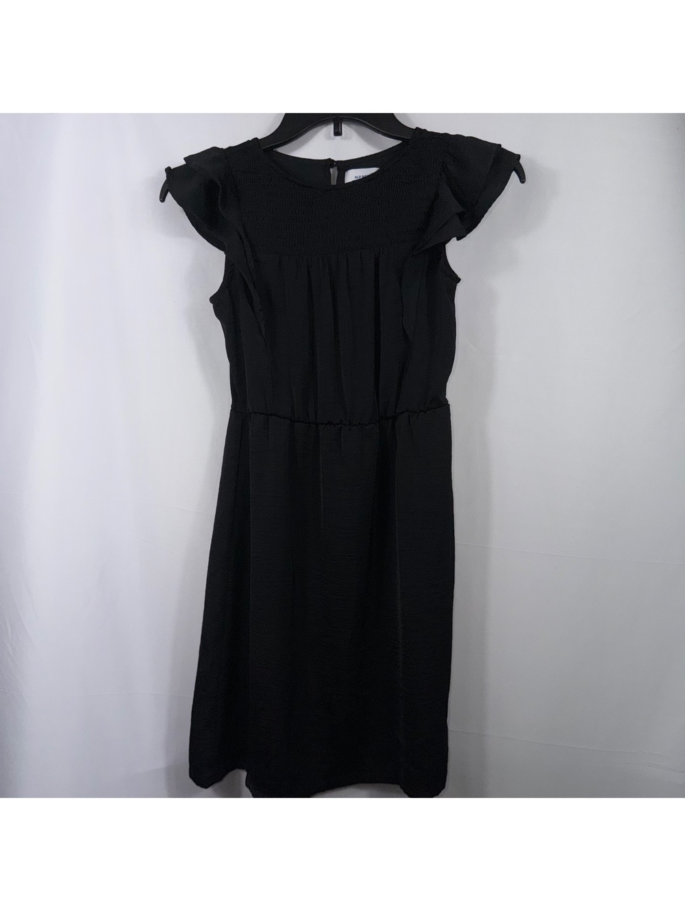 Old Navy Girls 10-12 Black Smocked Flutter Sleeve Dress
